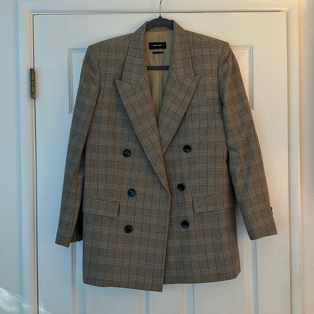 Isabel Marant Plaid Double Breasted Blazer - SZ 36